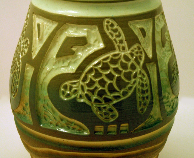 Close up view of A Turtle's Tale Ceramic